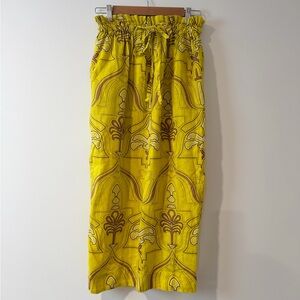 Banana Republic Yellow and Brown Linen Skirt